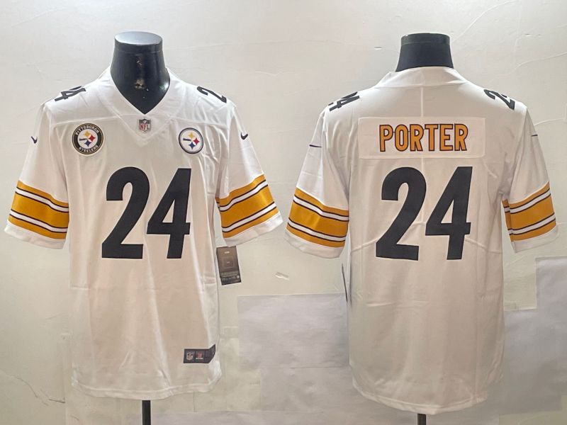 Men Pittsburgh Steelers #24 Porter White Second generation 2024 Nike Limited NFL Jersey style 01041->pittsburgh steelers->NFL Jersey